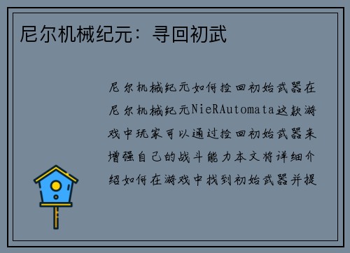 尼尔机械纪元：寻回初武